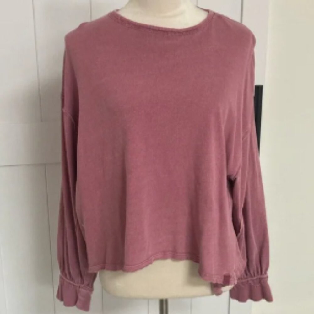 We the Free Distressed Drop Shoulder Top, Small